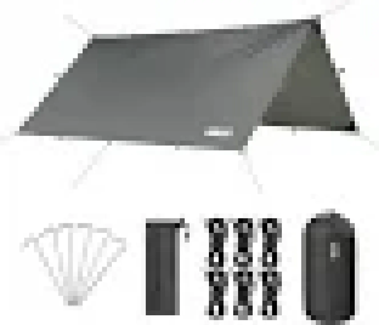 Haegs Tarp Gölgelik Tente, Taşınabilir Hafif Branda Kamp Çadırı Brandası Seyahat 300X300 Cm- Gri