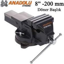 Anadolu Strong Büyük Boy 200MM 8" 360" Dönerli Taban Dövme Çelik Sabit Tezgah Masa Mengenesi