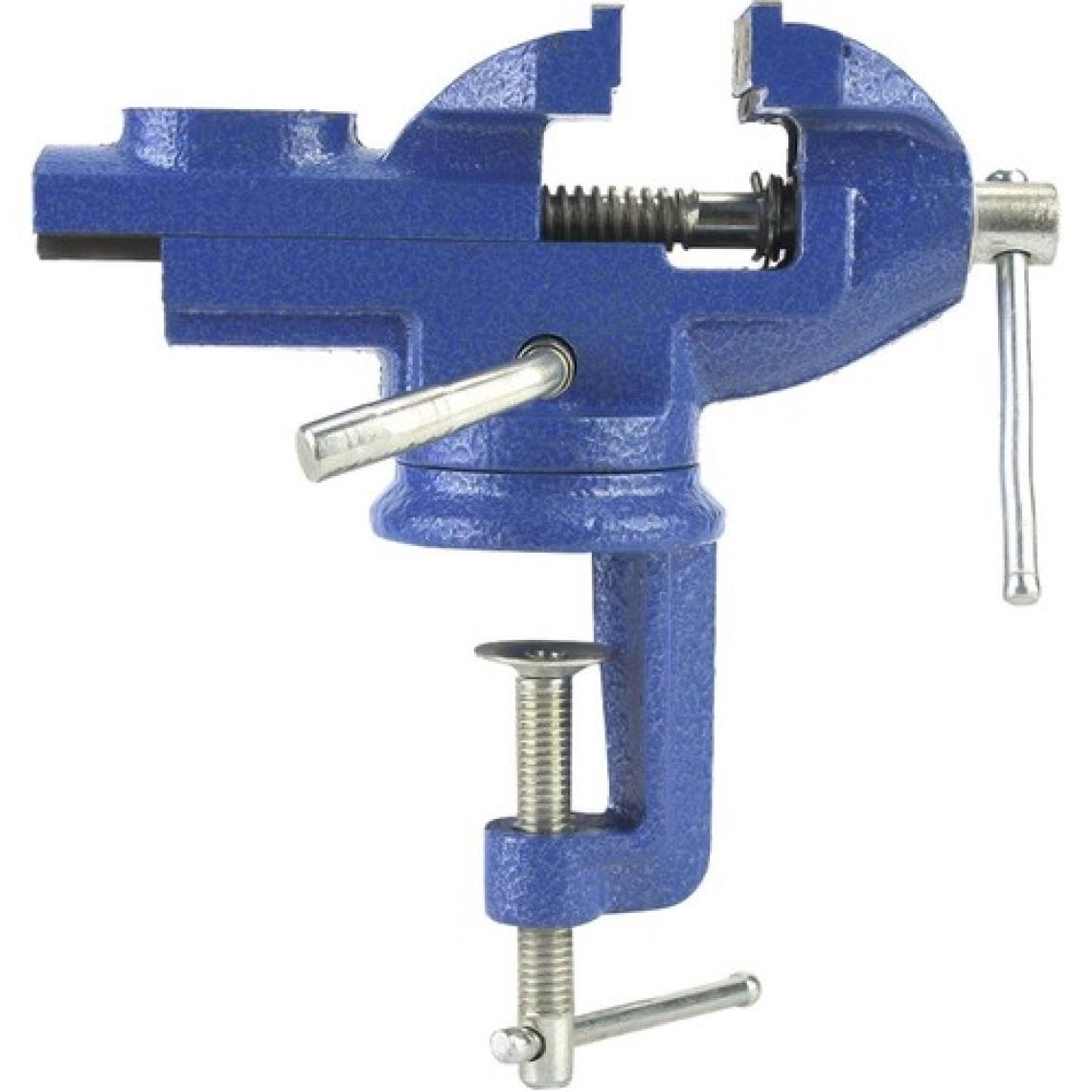 Steiner Alman 60 mm Dönerli Örslü Özel Alaşımlı Paslanmaz Dövme Çelik Mini Masa ve Tezgah Mengenesi Mavi