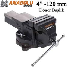 Anadolu Strong Büyük Boy 100MM 4" 360" Dönerli Taban Dövme Çelik Sabit Tezgah Masa Mengenesi