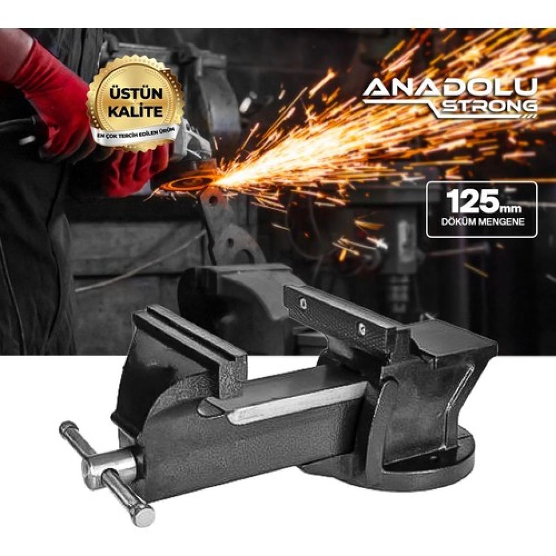 Anadolu Strong 125MM 5" Dövme Çelik Sabit Tezgah Masa Mengenesi