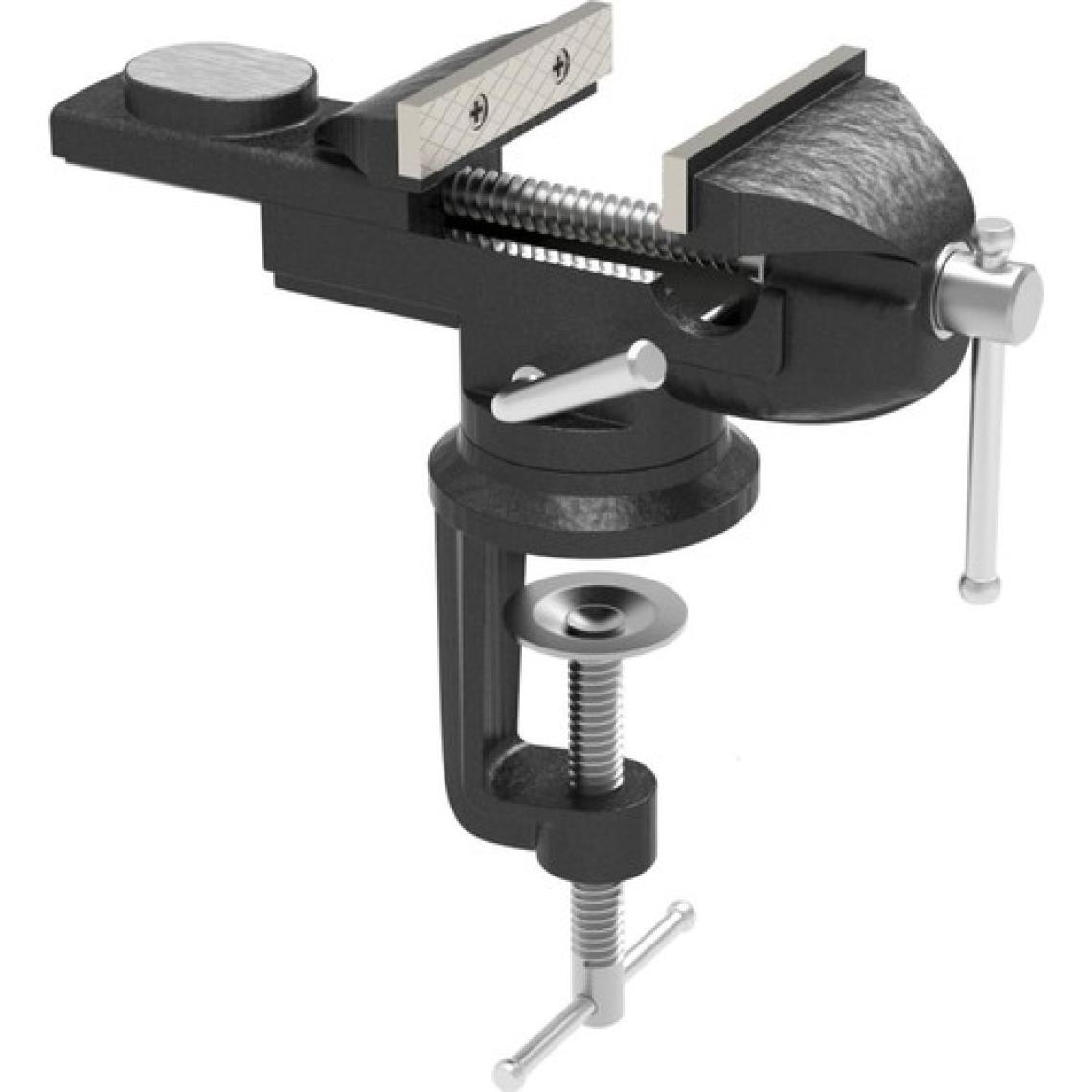 Steiner Alman 60 mm Dönerli Örslü Özel Alaşımlı Paslanmaz Dövme Çelik Mini Masa ve Tezgah Mengenesi Siyah