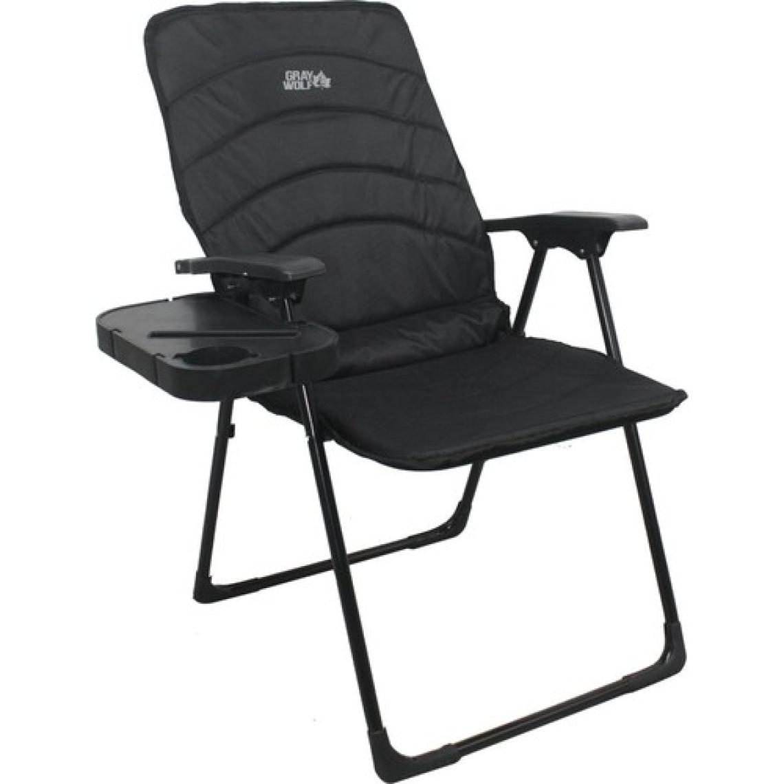 Gray Wolf Kamp Sandalyesi Masalı Kollu Quatro Petli Siyah