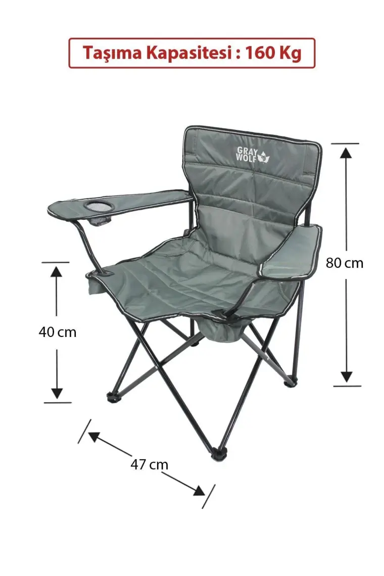 Gray Wolf Quatro Katlanır Lüks Kamp Sandalyesi - Balıkçı Sandalyesi (Yeşil)