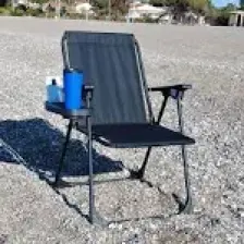 Moniev Kamp Sandalyesi Katlanır Piknik Sandalye Oval Bardaklıklı Siyah
