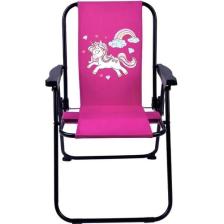Exent Rainbow Unicorn 2-6 Yaş Lüx Çocuk Piknik Sandalyesi-Mini Kamp Sandalyesi-Pembe