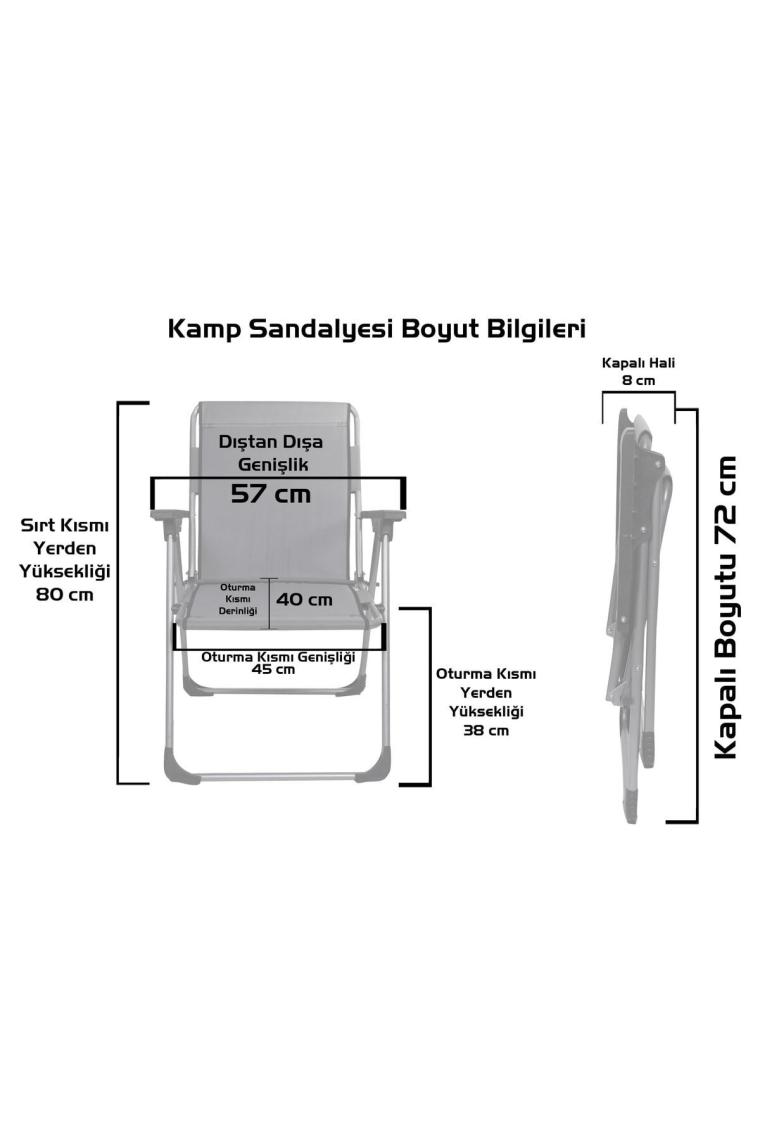 Lüks Katlanabilir Plaj Piknik Sandalyesi Siyah