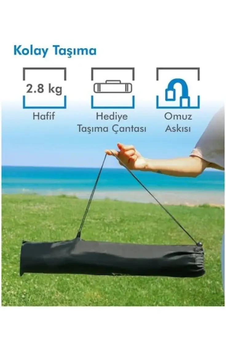 Box&Box Alüminyum Katlanabilir Kamp Sandalyesi, Piknik Sandalyesi, Taşıma Çantalı, Kumaş, Krem