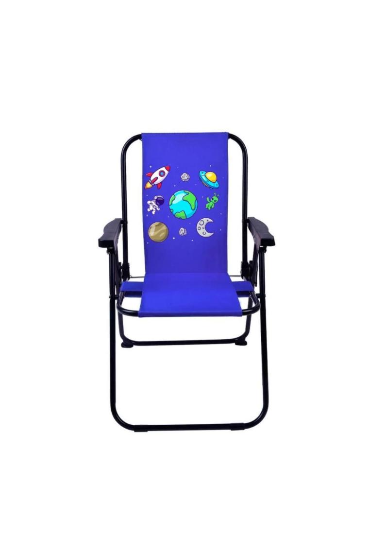 Exent Galaxy Uzay Yolu 2-6 Yaş Lüx Çocuk Piknik Sandalyesi-Mini Kamp Sandalyesi-Mavi