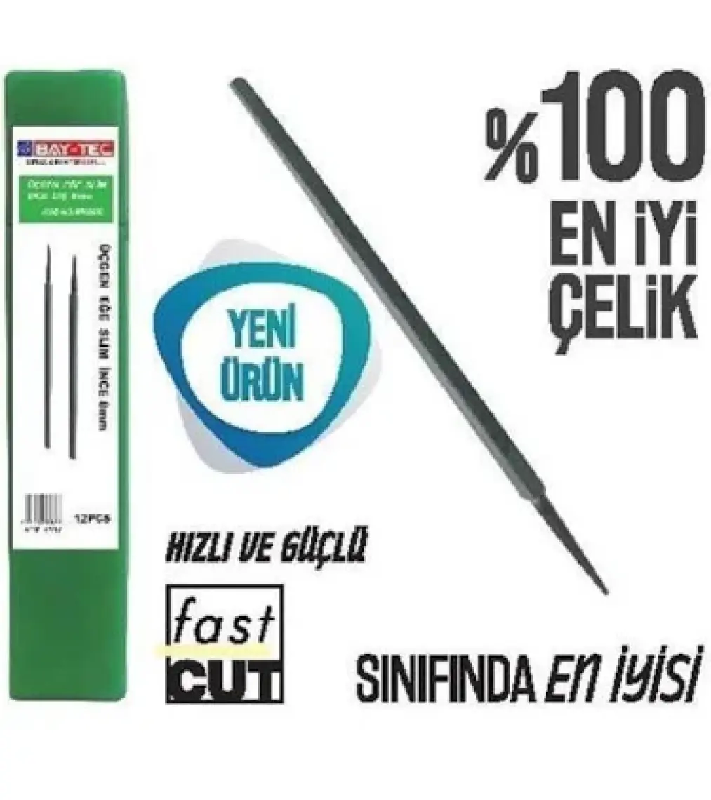 Bay-Tec Üçgen Eğe Slim İnce Diş No:4 MM