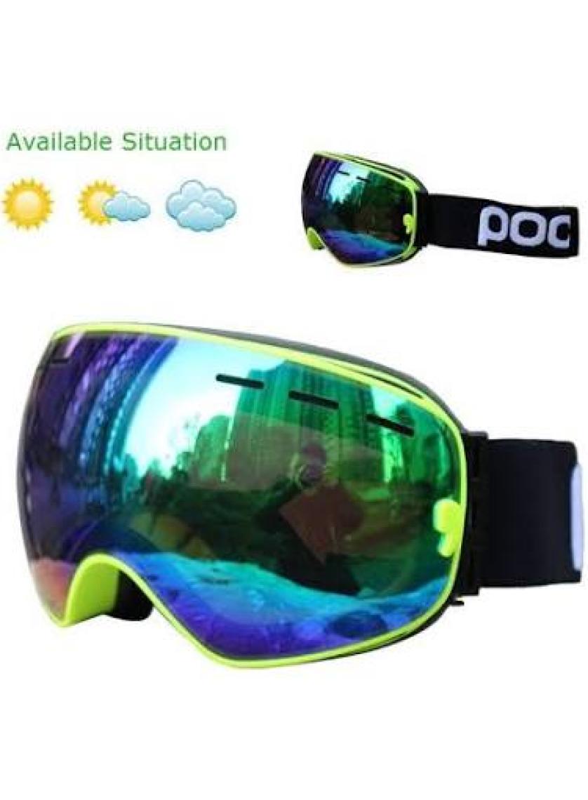 Çift Katmanlı Anti-Sis Özellikli Uv Snowboard Kayak Gözlüğü