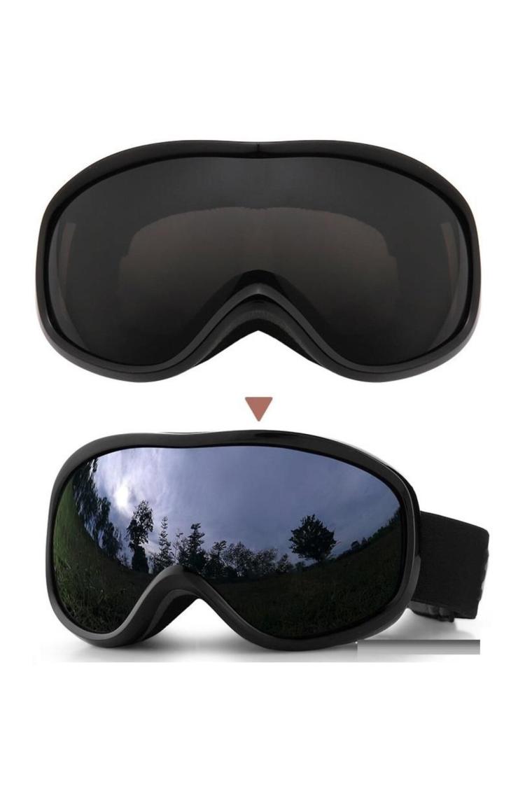 Easy Idea Çift Katman Anti-Sis Siyah Lens Uv Snowboard Kayak Gözlüğü