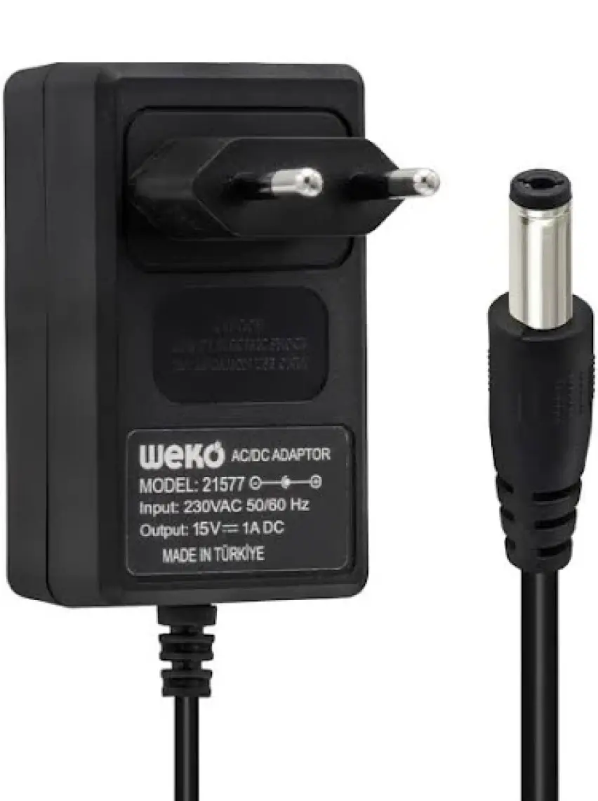 Weko 15 Volt - 1 Amper - 15 Watt 5.5*2.5 Uçlu Priz Tipi Adaptör