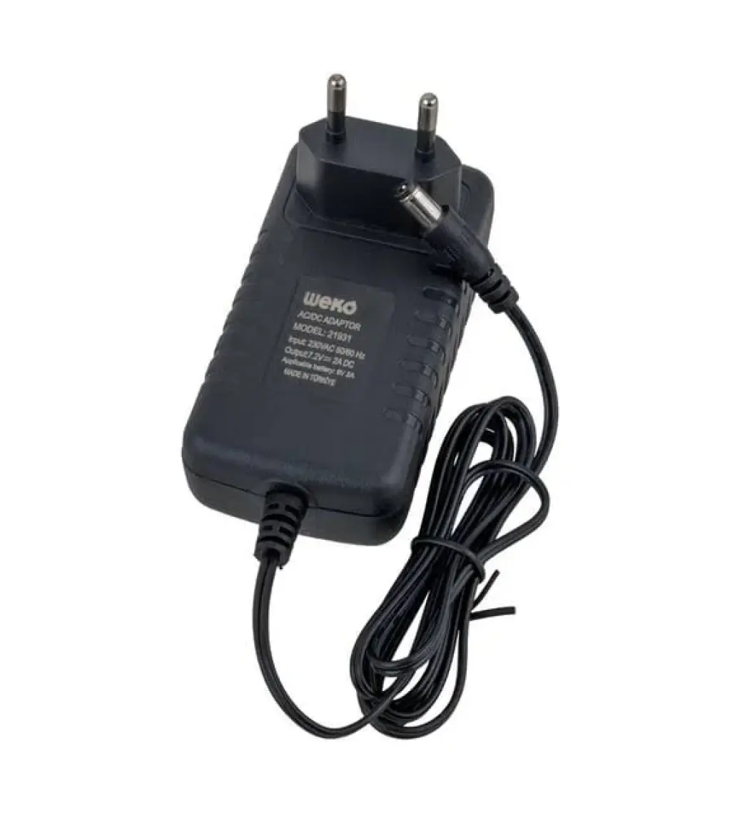 Weko 7.2 Volt - 2 Amper 5.5*2.5 Uçlu Ledli Yerli Üretim Akü Şarj Cihazı (OUT:6V-2A)