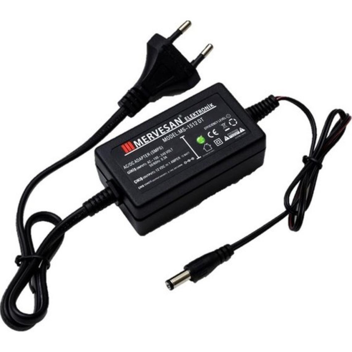 Mervesan Adaptör 15W 12V 1A 100-240V Ac 43-67HZ Masaüstü Modeli Smps Adaptör Power Supply Mervesan MS-1512-DT