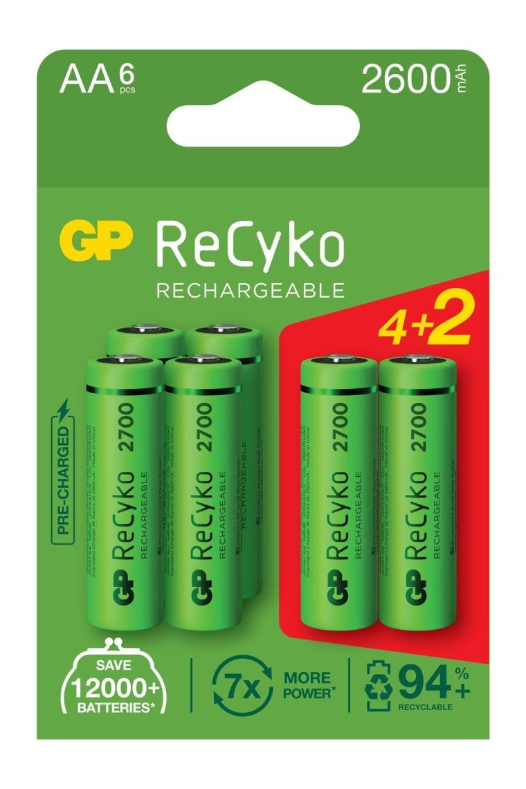 Gp Recyko 2700 Aa Ni-mh Şarj Edilebilir Kalem Pil 4 2'li Ambalaj