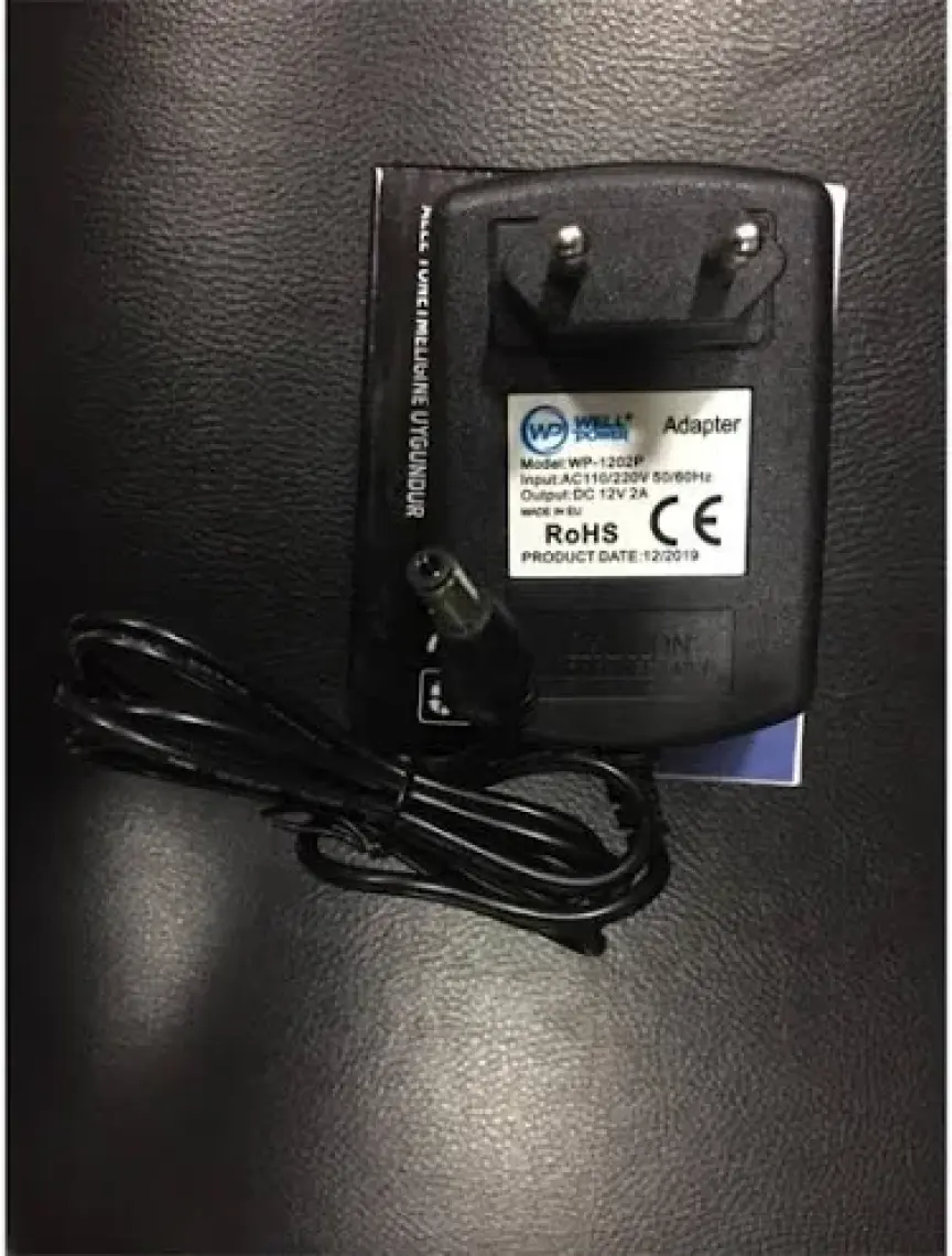 Wellpower 12 V 2 A Plastik Kasa Adaptör 5.5 x 2.5 mm Jak Fişli
