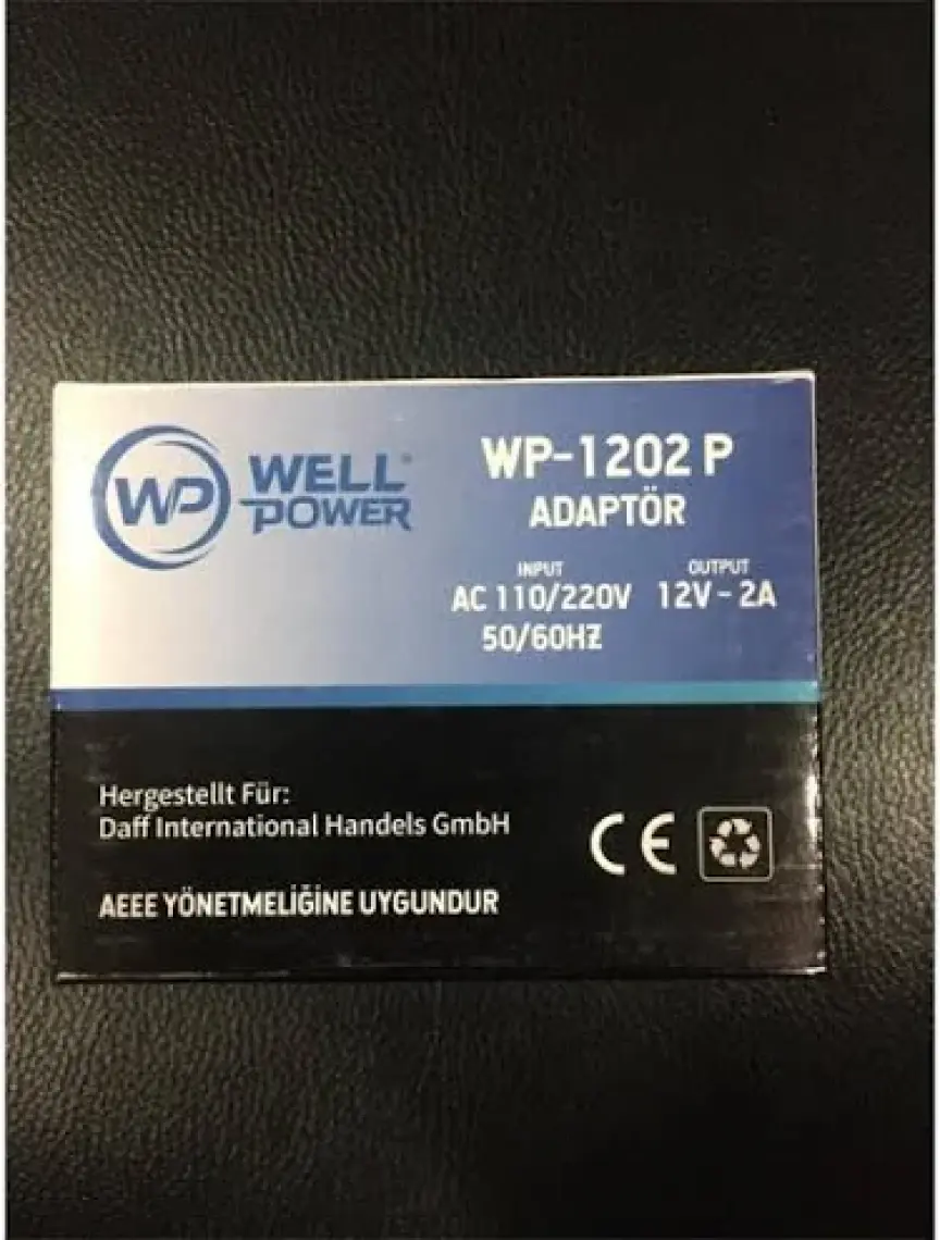 Wellpower 12 V 2 A Plastik Kasa Adaptör 5.5 x 2.5 mm Jak Fişli