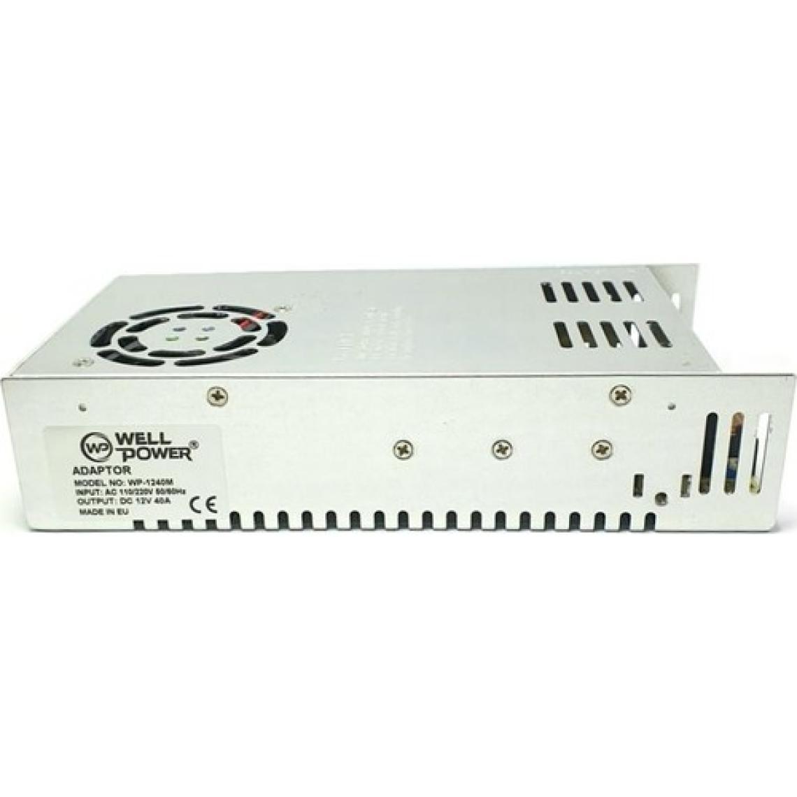 Wellpower 12V 40A Adaptör Metal Kasa Fanlı
