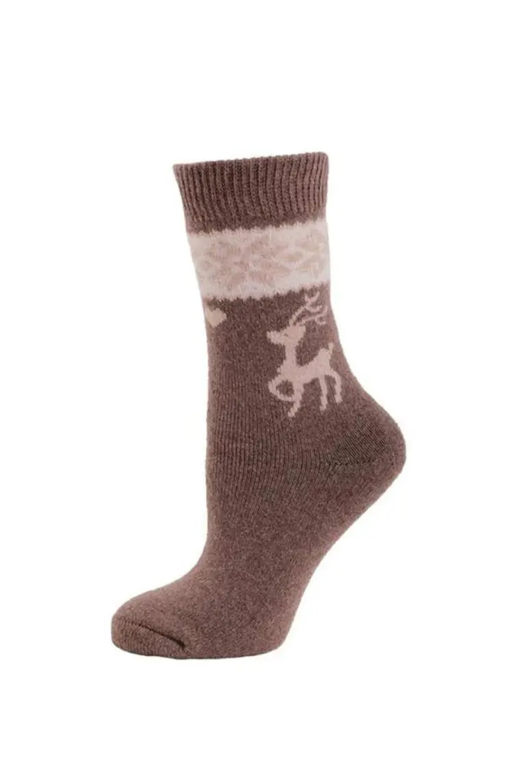 Panthzer Casual Wool Socks Erkek Çorap Bej Kahverengi