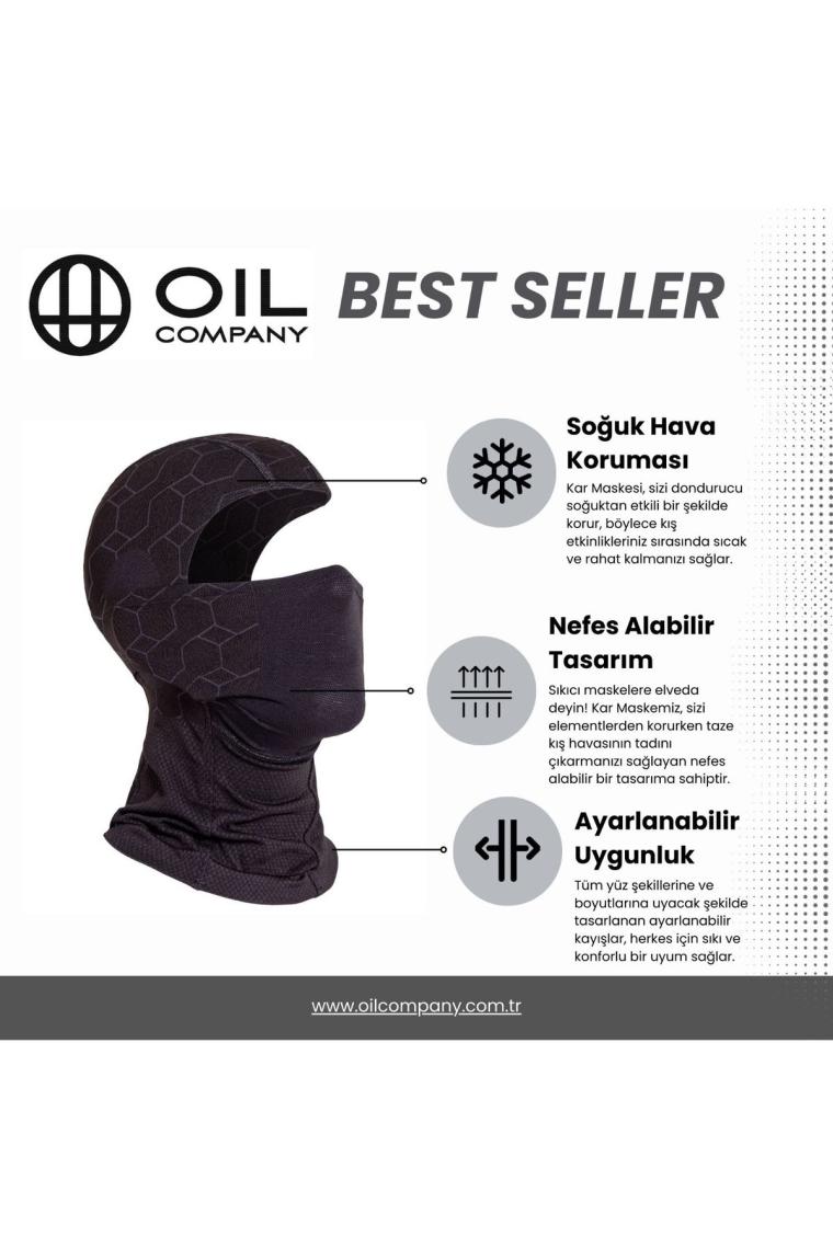 Oil Company Antrasit Balaklava Termal Kar Maskesi Unisex