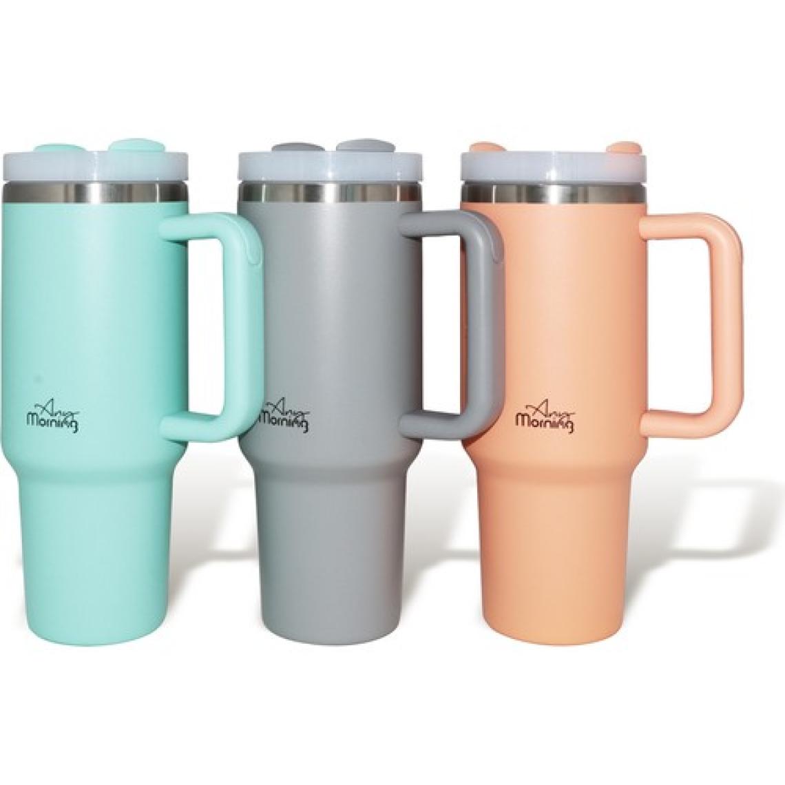 Any Morning Vaha 1200 ml Termos Mug – 3 Aşamalı Çevirmeli Kapak, Gri