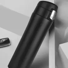 Kaliteli Çift Katman Paslanmaz Çelik 500 ml Termos Bardak Siyah