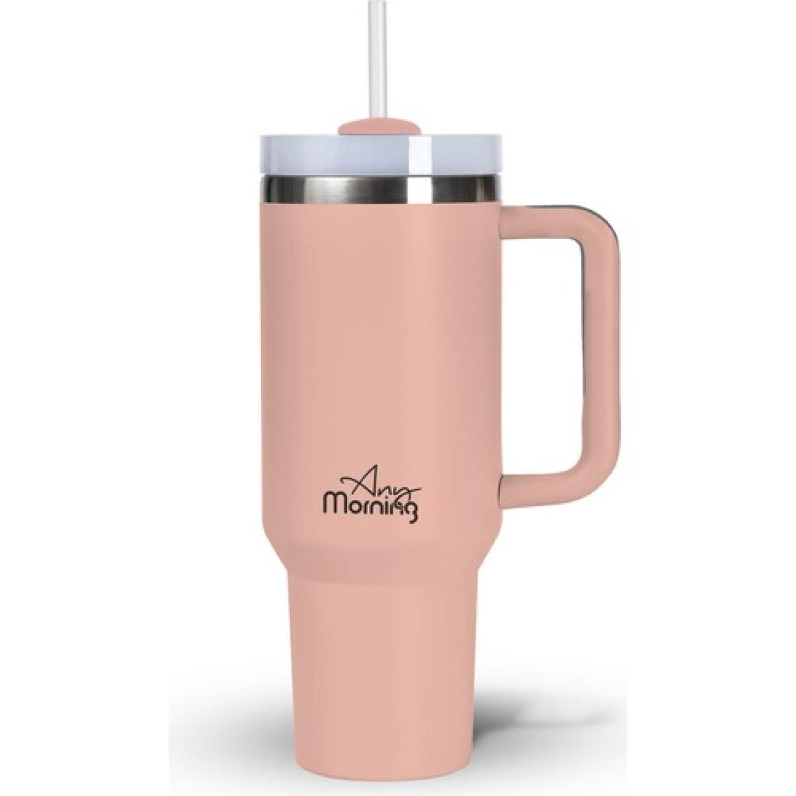 Any Morning Vaha 1200 ml Termos Mug – 3 Aşamalı Çevirmeli Kapak, Somon