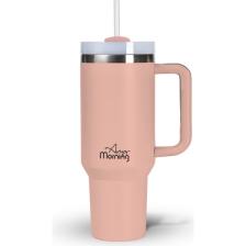 Any Morning Vaha 1200 ml Termos Mug – 3 Aşamalı Çevirmeli Kapak, Somon