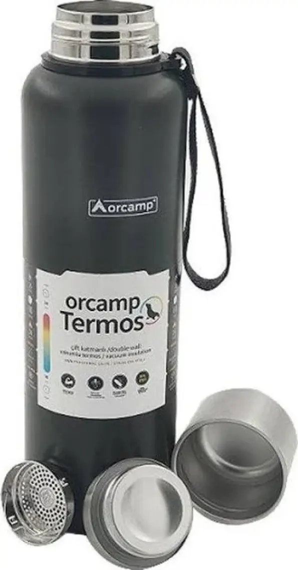 Orcamp 304 Paslanmaz Çelik Bardaklı ve Süzgeçli Matara Termos