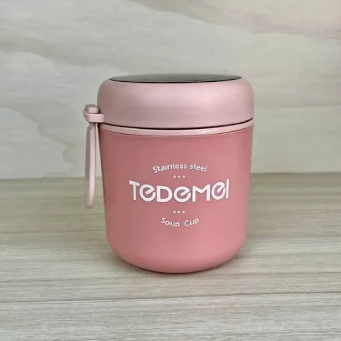 Tedemeı Paslanmaz Çelik Yuvarlak Kaşıklı Yemek Taşıma Kabı 530ml