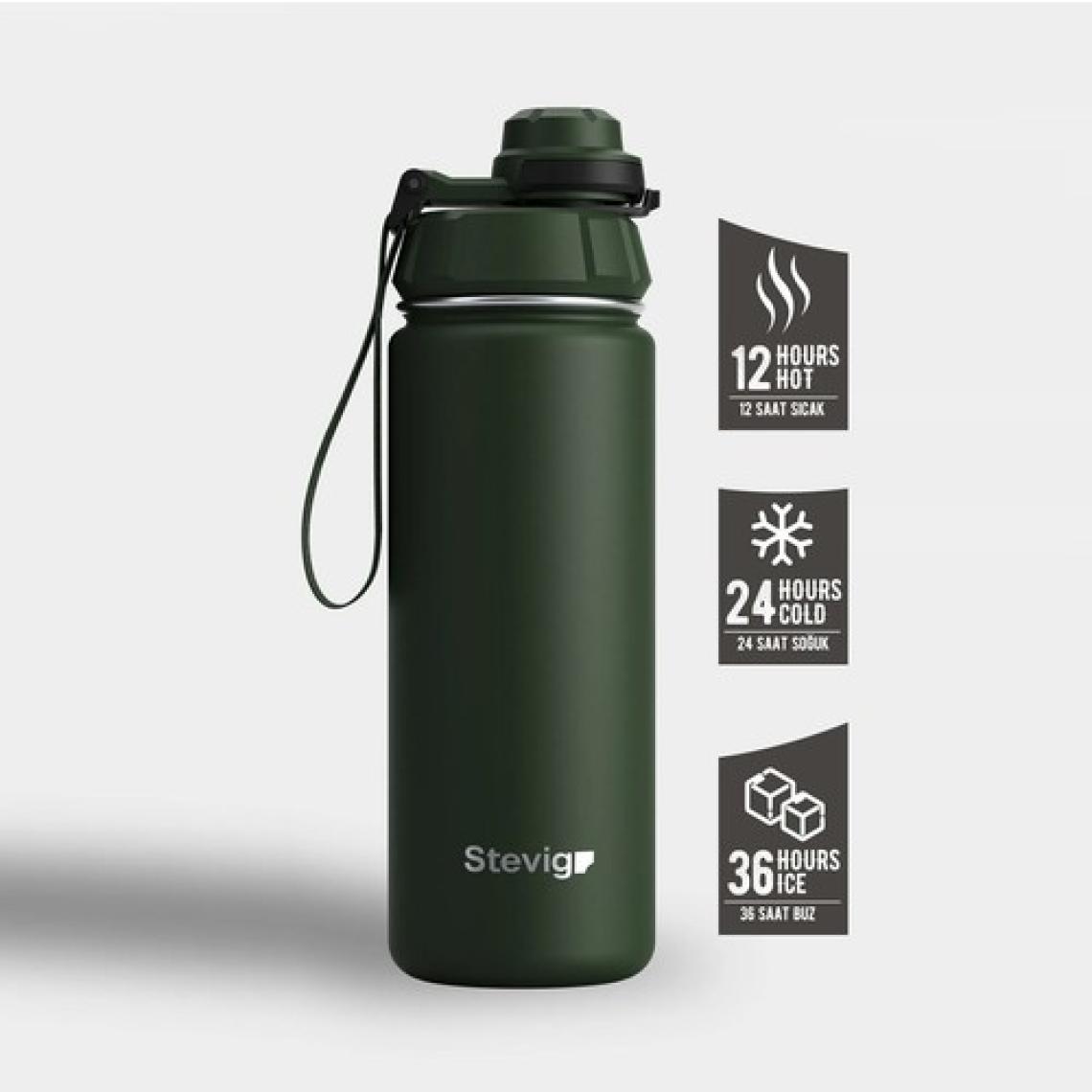Stevig 1 Hand Leak-Proof Sızdırmaz Çelik Termos 500 ml Green ST-208