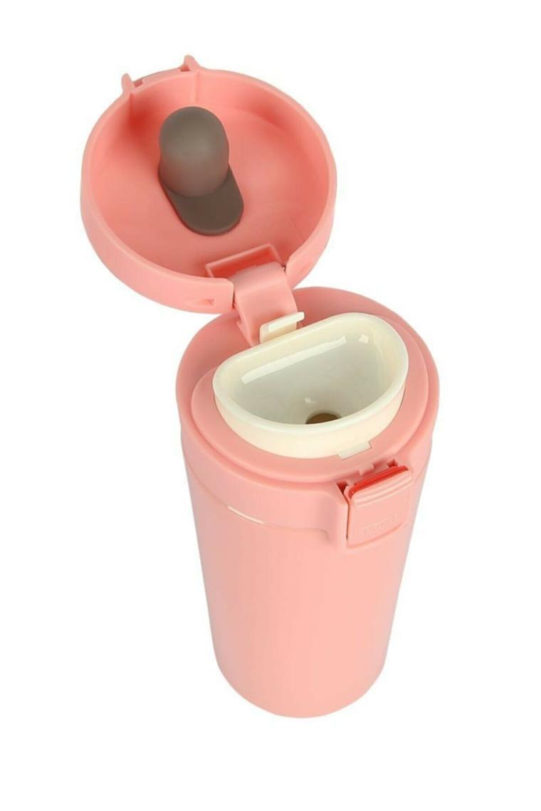 Kaliteli Paslanmaz Çelik Çift Katman Katman Kahve Fincanı Araç 380 ml Termos Bardak Pembe