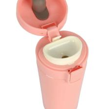 Kaliteli Paslanmaz Çelik Çift Katman Katman Kahve Fincanı Araç 380 ml Termos Bardak Pembe
