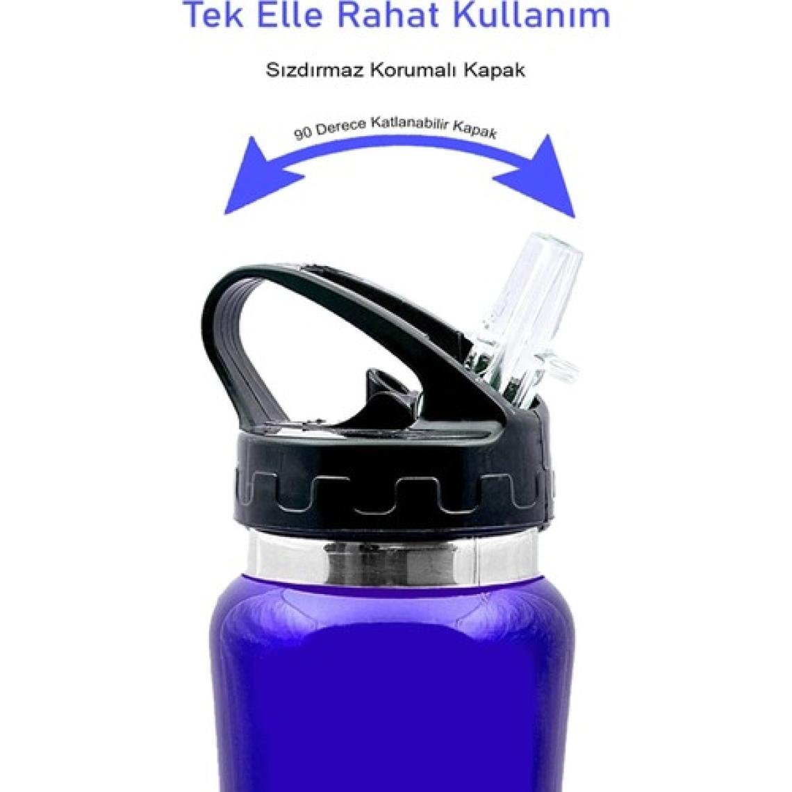 Pipetli Çift Katmanlı Hem Sıcak Hem Soğuk Muhafazalı Termos Sportif Emzikli Matara Suluk 500 ML