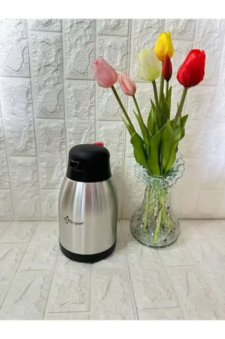 2 Litre Paslanmaz Çelik Çay Termosu Çift Kat Çelik - 1200p