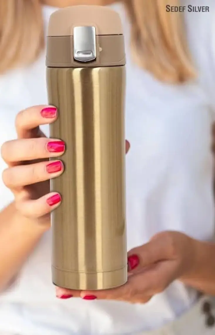 Sedef Silver Kişiye Özel Isim Yazılabilir Hediyelik Isimli  400 ml Paslanmaz Çelik Termos Bardak Mug Kahve Çay Ki