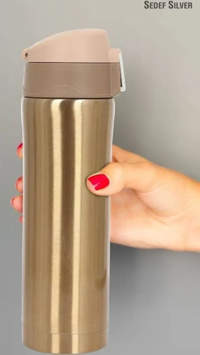 Sedef Silver Kişiye Özel Isim Yazılabilir Hediyelik Isimli  400 ml Paslanmaz Çelik Termos Bardak Mug Kahve Çay Ki