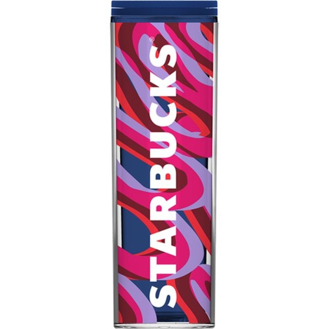 Starbucks Starbucks® Lacivert Pembe Desenli Plastik Termos - 473 ml - 11148818