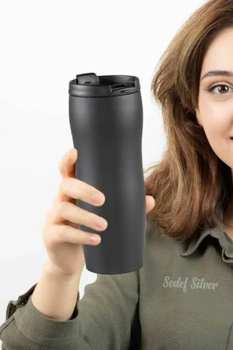 Sedef Silver Kişiye Özel Isim Yazılabilir Hediyelik Isimli  450 ml Paslanmaz Çelik Termos Bardak Mug