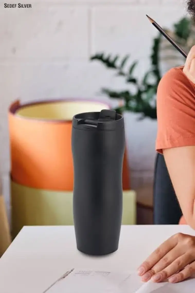 Sedef Silver Kişiye Özel Isim Yazılabilir Hediyelik Isimli  450 ml Paslanmaz Çelik Termos Bardak Mug