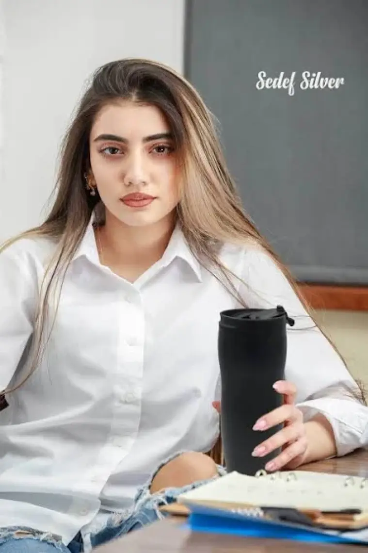 Sedef Silver Kişiye Özel Isim Yazılabilir Hediyelik Isimli  450 ml Paslanmaz Çelik Termos Bardak Mug