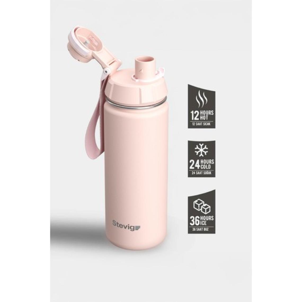 Stevig 1 Hand Leak-Proof Sızdırmaz Çelik Termos 500 Ml Icy Pınk St-222