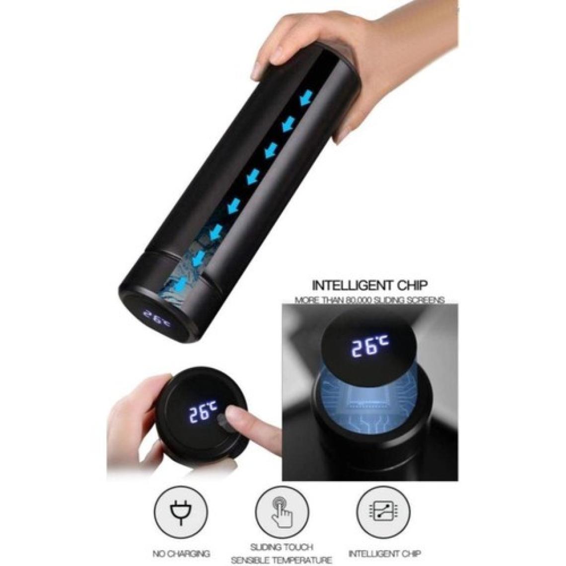 Onetick D8 LED Sıcaklık Göstergeli Çelik Termos 500 ml Siyah