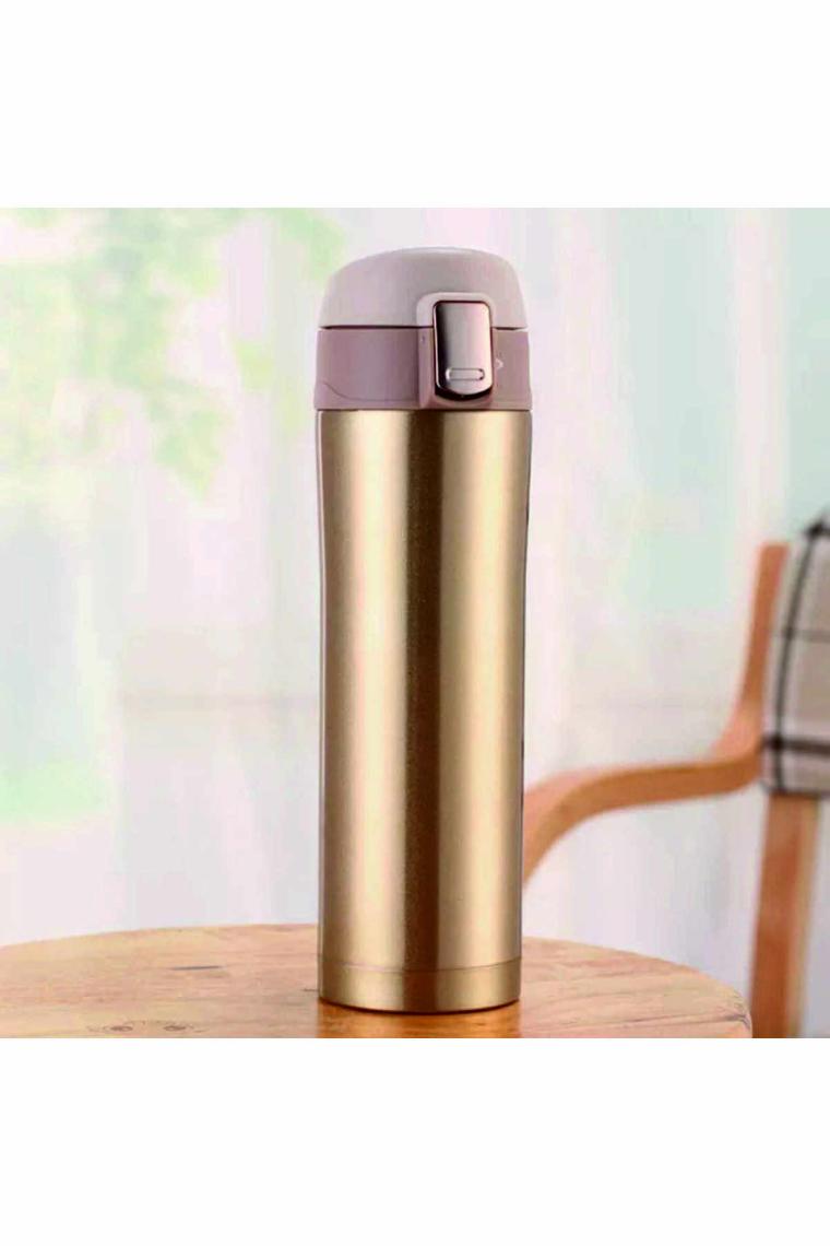 Flyon Kilit Sistemli Sızdırmaz 304 Paslanmaz Çelik 450 ml Çift Katmanlı Termos Bpa Içermez FLYON-887GOLD