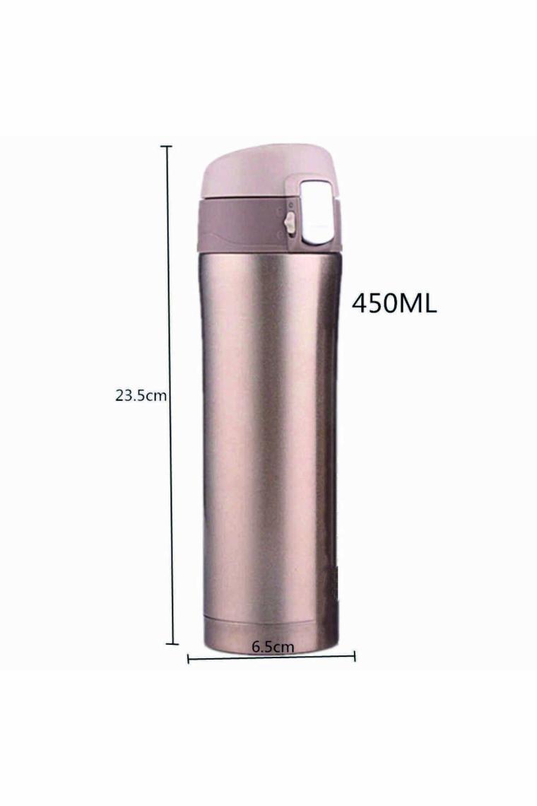 Flyon Kilit Sistemli Sızdırmaz 304 Paslanmaz Çelik 450 ml Çift Katmanlı Termos Bpa Içermez FLYON-887GOLD