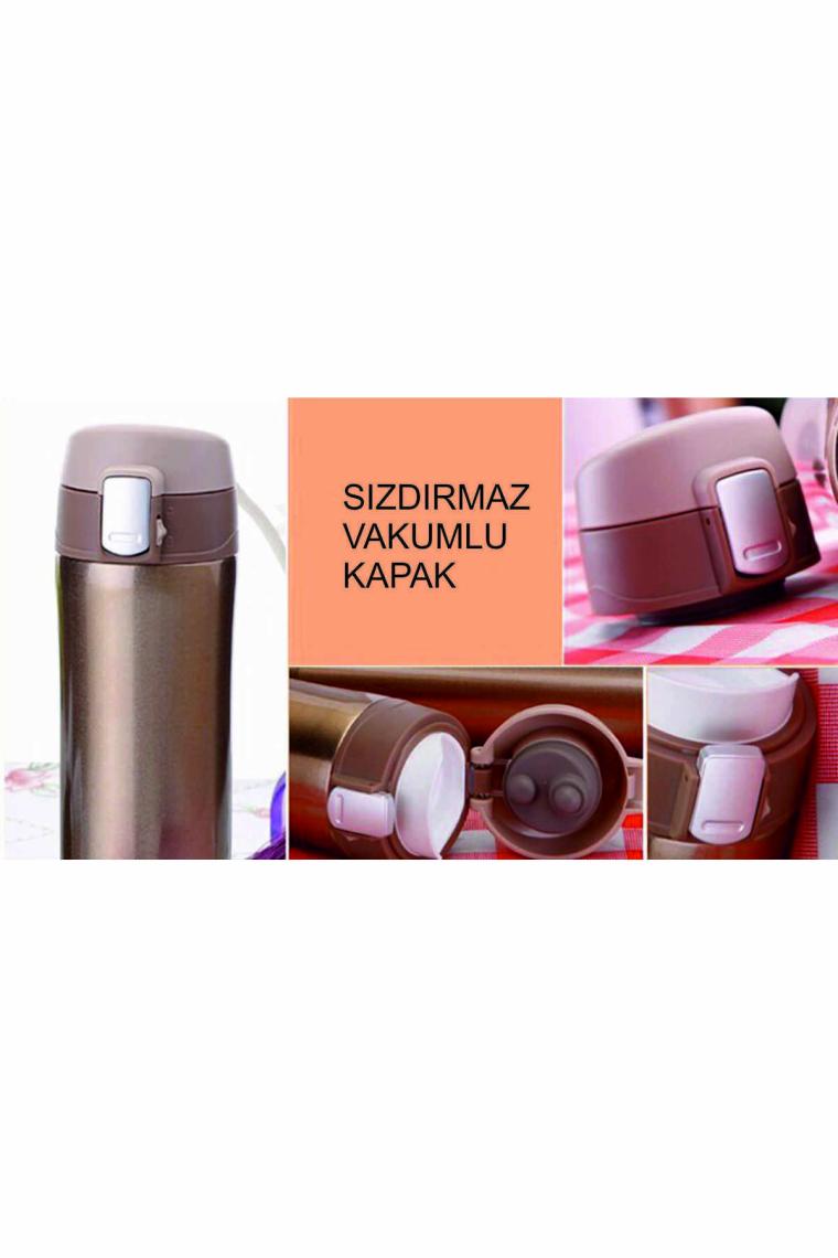 Flyon Kilit Sistemli Sızdırmaz 304 Paslanmaz Çelik 450 ml Çift Katmanlı Termos Bpa Içermez FLYON-887GOLD