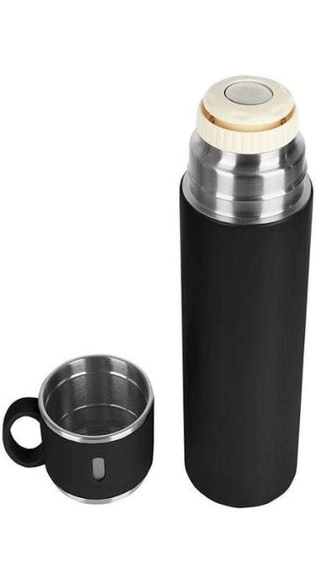 Sedef Silver Çelik Termos Bardak 580 ml Bardaklı Thermos Mug Kupa Araç Termos Coffee Cup SDF526 Tea Cups