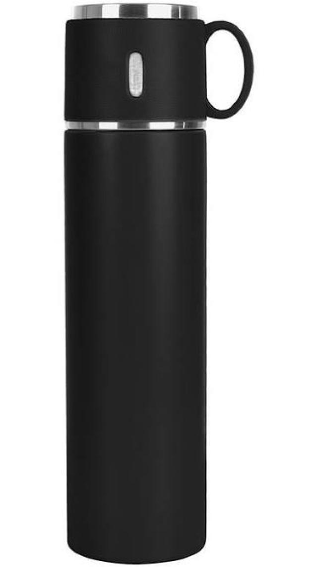 Sedef Silver Çelik Termos Bardak 580 ml Bardaklı Thermos Mug Kupa Araç Termos Coffee Cup SDF526 Tea Cups