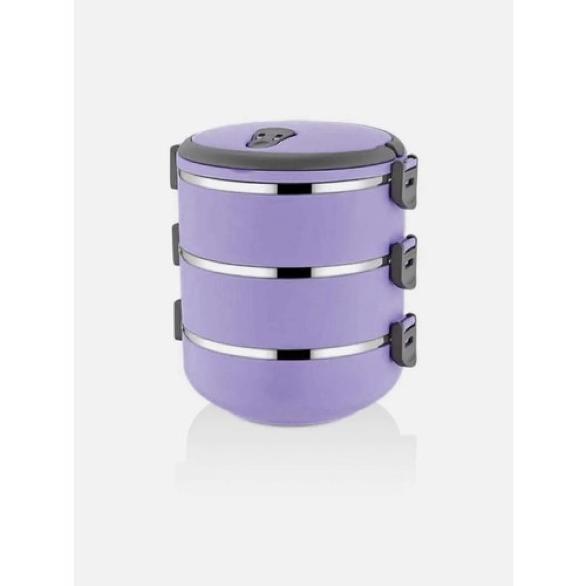 Mobgift Freshbox 3 Katlı Sefer Tası Yemek Termosu Lila (Yeni Renk)